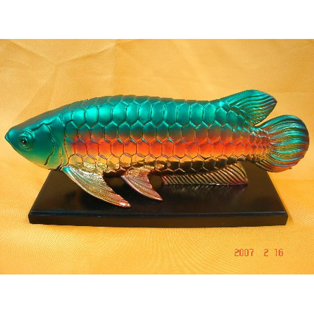 Arowana Dragonfish Clean Hand Blown Glass Gold Crystal  Art Craft  Aquarium Fish 